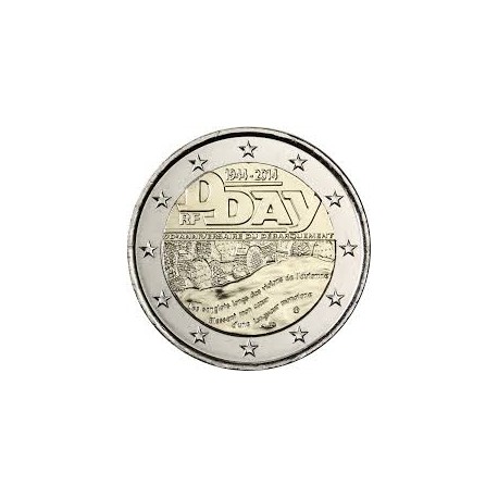 FRANCIA 2 EUROS 2014 DIA D 2ª GUERRA MUNDIAL SC MONEDA CONMEMORATIVA