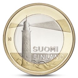 FINLANDIA 5 EUROS 2013 Provincia de ALAND - FARO moneda nº 17 SC MONEDA BIMETALICA Finnland