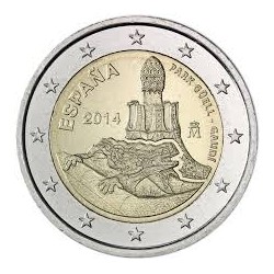 ESPAÑA 2 EUROS 2014 GAUDI PARQUE GUELL SC MONEDA CONMEMORATIVA