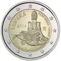 ESPAÑA 2€ EUROS 2014 GAUDI PARQUE GUELL SIN CIRCULAR BIMETAL