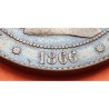 ESPAÑA Reina ISABEL II 5 CENTIMOS DE ESCUDO 1868 @SIN OM@ Ceca de BARCELONA KM.635.1 MONEDA DE COBRE EBC Spain