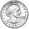 ESTADOS UNIDOS 1 DOLAR 1981 D SUSAN B. ANTHONY AGUILA SOBRE LA LUNA KM.207 MONEDA DE NICKEL SC USA 1 Dollar