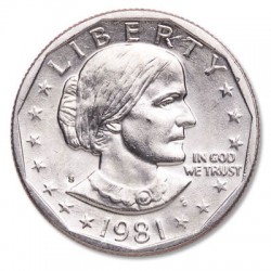 ESTADOS UNIDOS 1 DOLAR 1981 S SUSAN B. ANTHONY AGUILA SOBRE LA LUNA KM.207 MONEDA DE NICKEL SC USA 1 Dollar