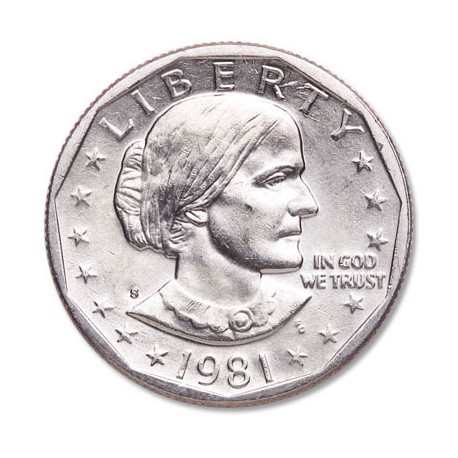 ESTADOS UNIDOS 1 DOLAR 1981 S SUSAN B. ANTHONY AGUILA SOBRE LA LUNA KM.207 MONEDA DE NICKEL SC USA 1 Dollar
