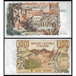 ARGELIA 100 DINARES 1970 ANTILOPE y CIUDAD Pick 128 BILLETE @LUJO - TINTA@ Algeria Algerie 100 Dinars UNC BANKNOTE