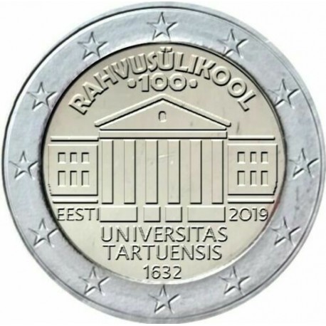 ESTONIA 2 EUROS 2019 UNIVERSIDAD DE TARTU SC 2ª MONEDA CONMEMORATIVA Estonie Estland Eesti euro coin