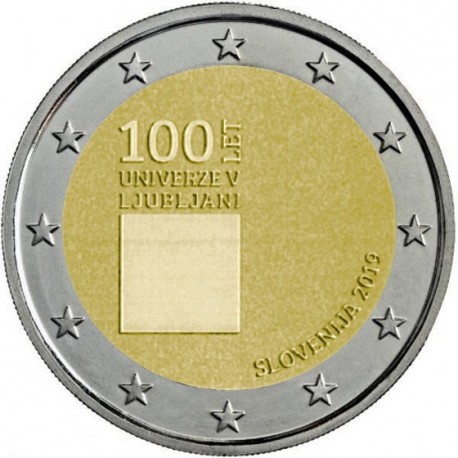 ESLOVENIA 2 EUROS 2019 UNIVERSIDAD DE LIUBLIANA SC MONEDA CONMEMORATIVA Slovenia Slovenija euro coin