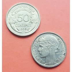 FRANCIA 50 CENTIMOS 1945 B MORLON KM*894.2A III REICH NAZI