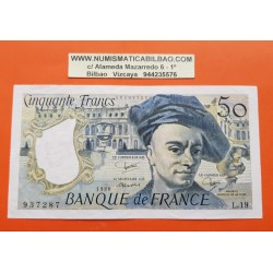 FRANCIA 50 FRANCOS 1990 QUENTIN DE LA TOUR Serie 937287 Pick 152B BILLETE EBC France 50 Francs