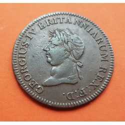 INGLATERRA 1 FARTHING modulo 1821 GEORGIUS IV CORONATION MONEDA DE COBRE TOKEN BRITISH ROAYL FAMILY MEDAL