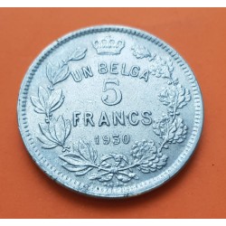BELGICA 5 FRANCOS 1930 / UN BELGA ALBERT ROI DES BELGES KM.97.1 MONEDA DE NICKEL MBC++ Belgium