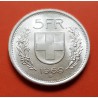 SUIZA 5 FRANCOS 1969 B GUILLERMO TELL y ESCUDO KM.40 MONEDA DE PLATA SC @ESCASA@ Switzerland 20 Francs silver