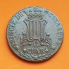 ESPAÑA Reina ISABEL II 6 CUARTOS 1841 PRINCIP DE CATALUÑA ESCUDO KM.128 MONEDA DE COBRE @ESCASA@ Spain
