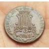 ESPAÑA Reina ISABEL II 6 CUARTOS 1841 PRINCIP DE CATALUÑA ESCUDO KM.128 MONEDA DE COBRE @ESCASA@ Spain