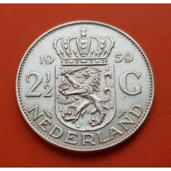 ..HOLANDA 2 1/2 GULDEN 1962 JULIANA PLATA SILVER SILBER KM*165