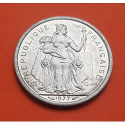 POLINESIA FRANCESA 1 FRANCO 1965 PAISAJE y DAMA KM.4 MONEDA DE ALUMINIO SC- Polynesie Francaise 1 Franc