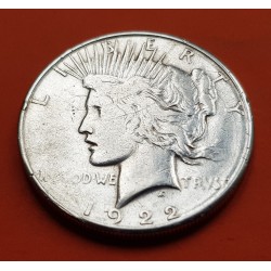 ESTADOS UNIDOS 1 DOLAR 1922 PEACE PAZ PLATA EBC Silver Dollar 2