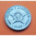 CUBA 5 CENTAVOS 1946 ESTRELLA PATRIA y LIBERTAD KM.11.3 MONEDA DE NICKEL MBC+
