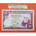 ESPAÑA 50 PESETAS 1951 SANTIAGO RUSIÑOL Serie B 2488672 Pick 141 BILLETE MBC @DOBLEZ y DEFECTOS@ Spain banknote