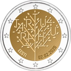 ESTONIA 2 EUROS 2020 TRATADO DE PAZ 100 ANIVERSARIO SC 2ª MONEDA CONMEMORATIVA Estonie Eesti euro coin
