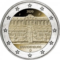 ALEMANIA 2 EUROS 2020 Estado de BRADENBURGO PALACIO DE SANSSOUCI en POSTDAM SC 1ª MONEDA CONMEMORATIVA Germany