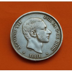 . ALFONSO XIII PUERTO RICO 40 CENTAVOS DE PESO PGV PLATA ESPAÑA