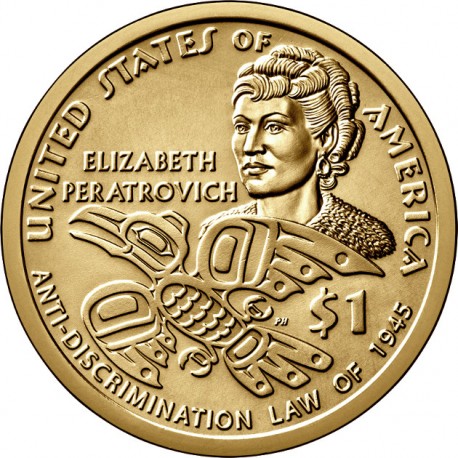 .ESTADOS UNIDOS 1 DOLAR 2020 D INDIA SACAGAWEA CUERVO TRIBUS EN ALASKA SC MONEDA DE LATON USA 1 Dollar coin