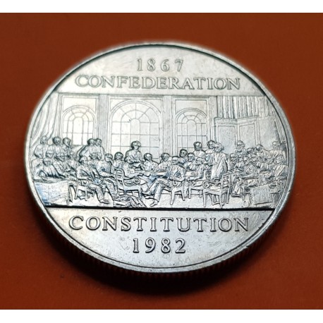 CANADA 1 DOLAR 1982 CONSTITUTION 1867 CONFEDERATION KM.134 MONEDA DE NICKEL SC- $1 Dollar coin