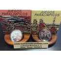 2 monedas x ESPAÑA 1000 PESETAS 2000 JUEGOS PARALIMPICOS DE SIDNEY ATLETISMO CIEGOS y SILLA DE RUEDAS PLATA ESTUCHE CERTIFICADO