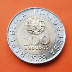 AZORES 100 ESCUDOS 1995 AUTONOMIA PAJARO NICKEL SC PORTUGAL
