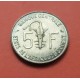 AFRICA DEL OESTE 5 FRANCOS 1972 ANTILOPE KM.2A MONEDA DE LATON SC Etats de L'Afrique De L'Ouest