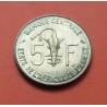 AFRICA DEL OESTE 5 FRANCOS 1972 ANTILOPE KM.2A MONEDA DE LATON SC Etats de L'Afrique De L'Ouest