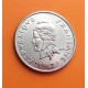 POLINESIA FRANCESA 20 FRANCOS 1967 DAMA ABORIGEN y FRUTOS KM.6 MONEDA DE NICKEL mbc + Polynesie Francaise