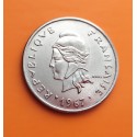 POLINESIA FRANCESA 20 FRANCOS 1967 DAMA ABORIGEN y FRUTOS KM.6 MONEDA DE NICKEL mbc + Polynesie Francaise