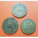 3 monedas x BRASIL 1000 REIS 1927 + 1000 REIS 1938 + 2000 REIS 1939 (3 diferentes) LATON MBC-