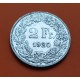 SUIZA 2 FRANCOS 1920 B GUILLERMO TELL y ESCUDO KM.25 MONEDA DE PLATA PLATA EBC Switzerland 2 Francs silver coin
