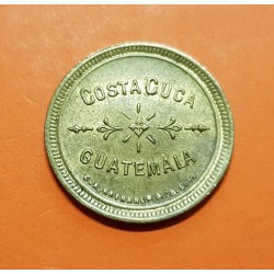 @TOKEN@ GUATEMALA 2 REALES 1940 Aprox. FINCA LA ESPERANZA ALEJANDRO FLOREZ COSTA CUCA FICHA / MONEDA DE LATON EBC