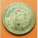 @TOKEN@ GUATEMALA 2 REALES 1940 Aprox. FINCA LA ESPERANZA ALEJANDRO FLOREZ COSTA CUCA FICHA / MONEDA DE LATON EBC