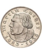 2 REICHSMARK 1933 LUTHER PLATA