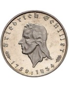 2 REICHSMARK 1934 SCHILLER PLATA